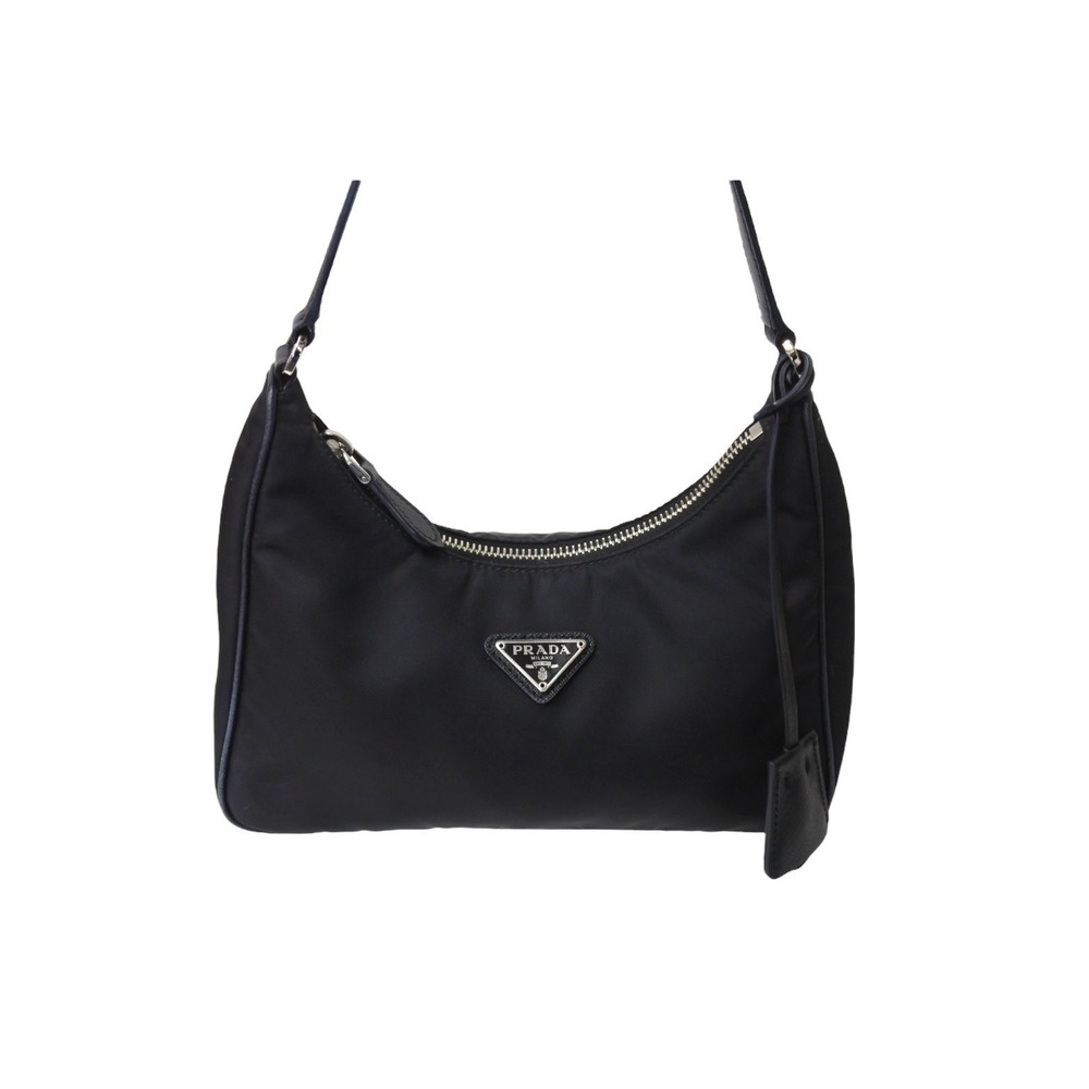 PRADA Hobo One Shoulder Hobo Bag Re Edition Triangle Logo Black - Picture 2 of 10